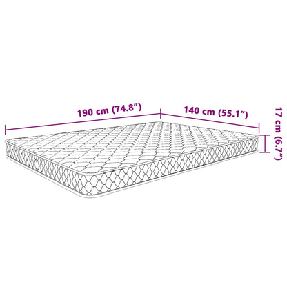Materasso Viscoelastico Bianco 140x190x17 cm Morbido - homemem39