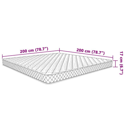 Materasso Viscoelastico Bianco 200x200x17 cm Morbido - homemem39
