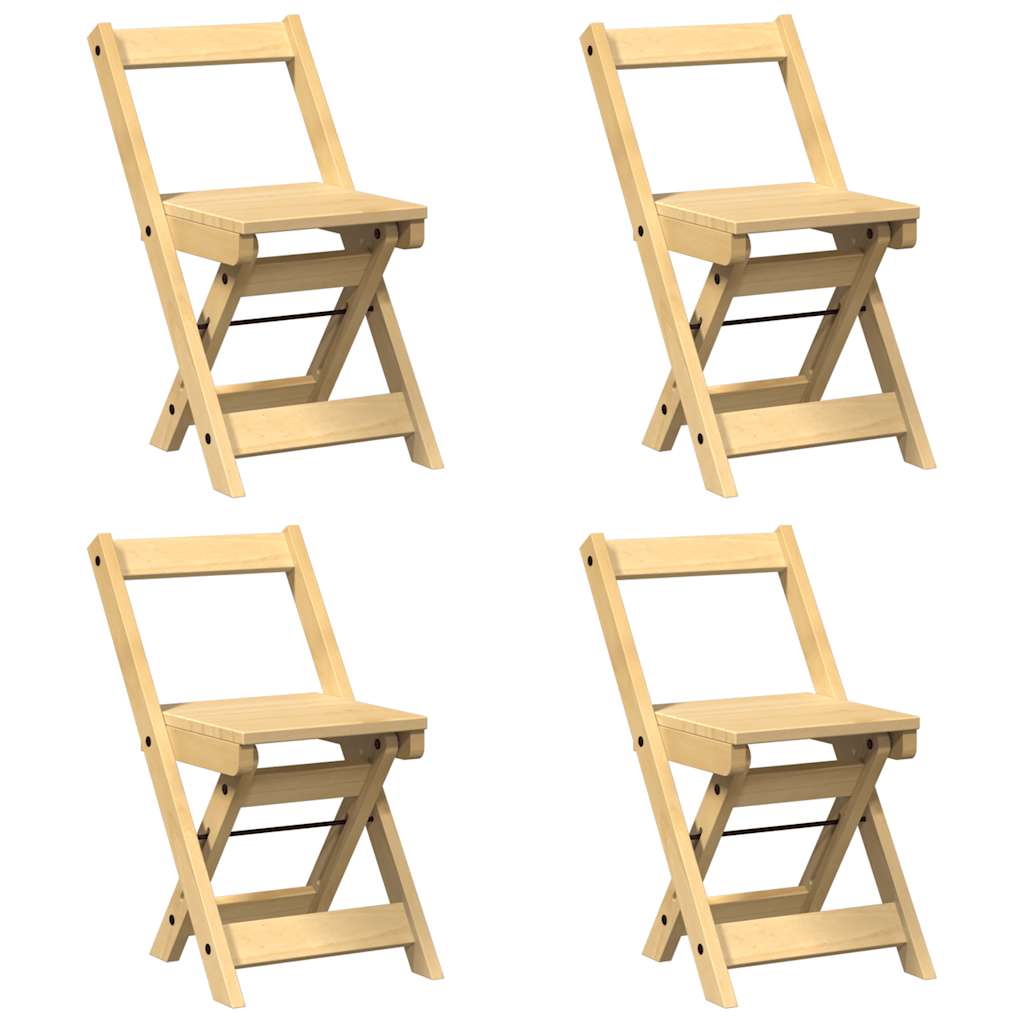 Sedie da Pranzo Pieghevoli 4 pz Corona Cera in Legno di Pino - homemem39