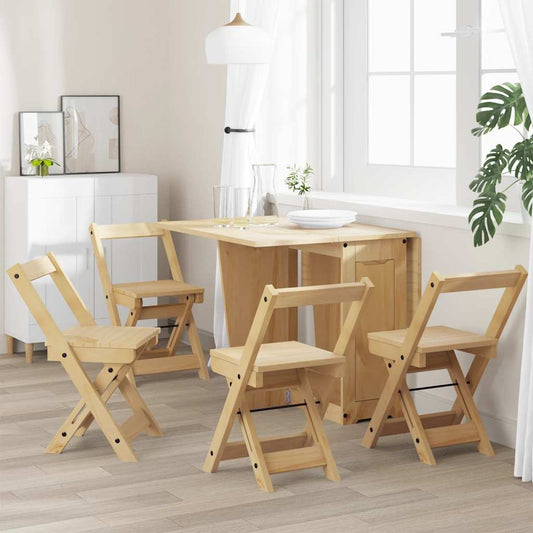 Sedie da Pranzo Pieghevoli 4 pz Corona Cera in Legno di Pino - homemem39
