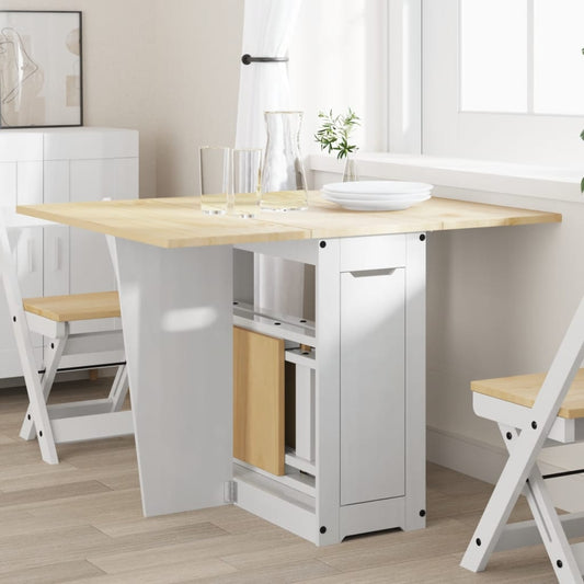 Tavolo da Pranzo Corona Bianco in Legno Massello di Pino | homemem39