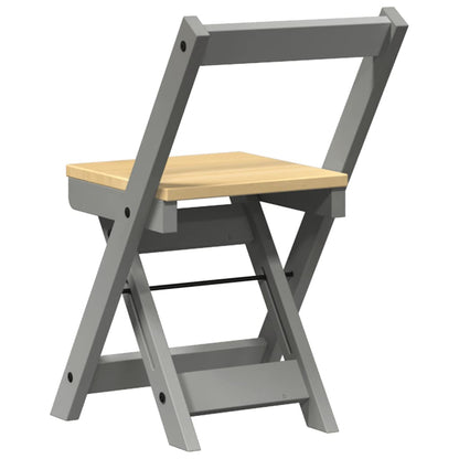 Sedie da Pranzo Pieghevoli 4 pz Corona Grigie in Legno di Pino - homemem39