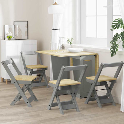 Sedie da Pranzo Pieghevoli 4 pz Corona Grigie in Legno di Pino - homemem39