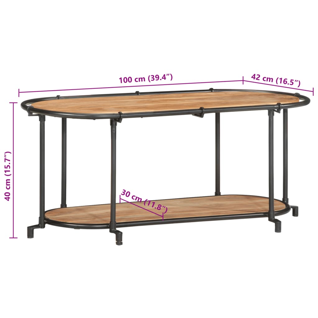 Mobile Porta TV 100x42x40 cm in Legno Massello di Acacia - homemem39