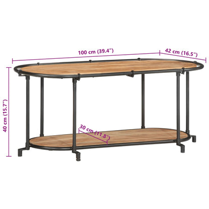 Mobile Porta TV 100x42x40 cm in Legno Massello di Acacia - homemem39