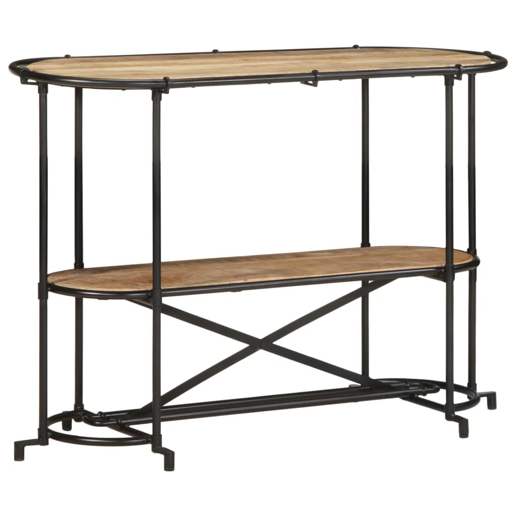 Tavolo Consolle 110x42x76 cm in Legno Massello Grezzo di Mango - homemem39