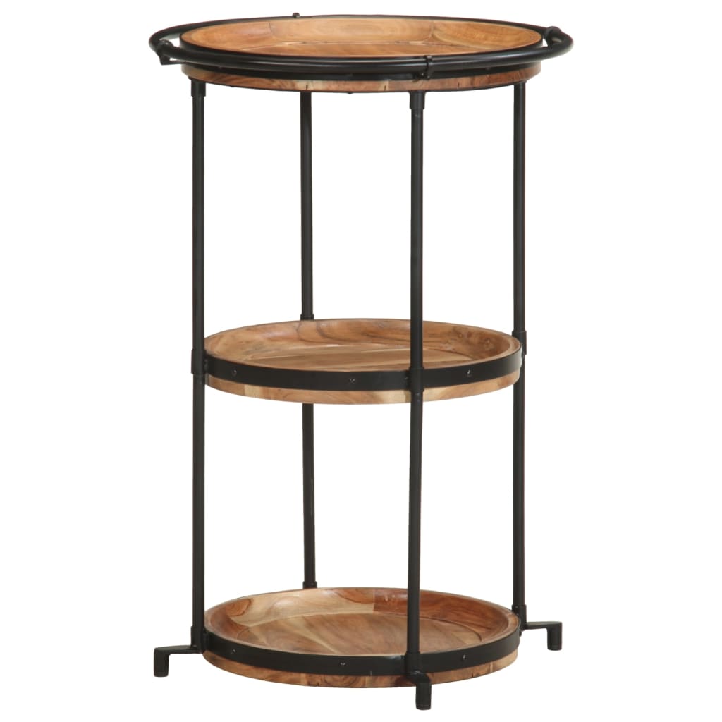 Tavolino Ø55x83 cm in Legno Massello di Acacia - homemem39