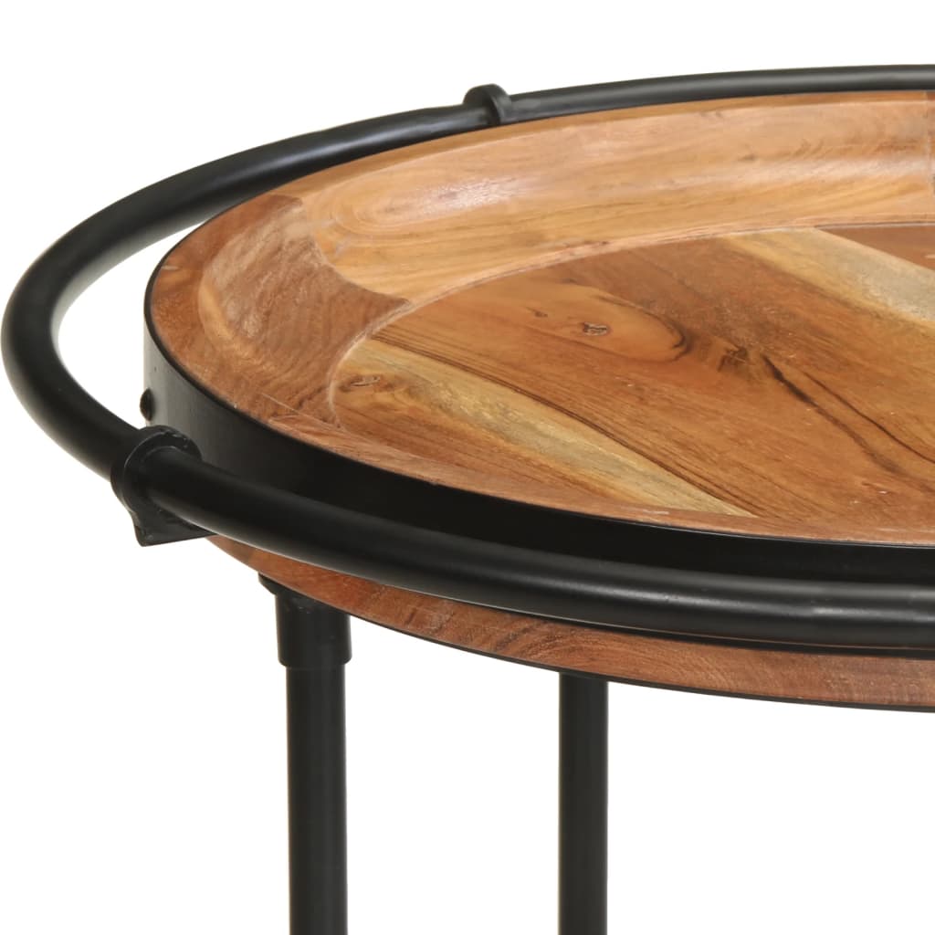 Tavolino Ø55x83 cm in Legno Massello di Acacia - homemem39