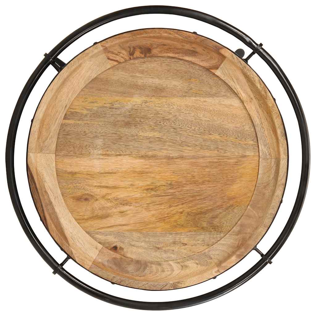 Tavolino da Salotto Ø55x60 cm in Legno Massello di Mango - homemem39