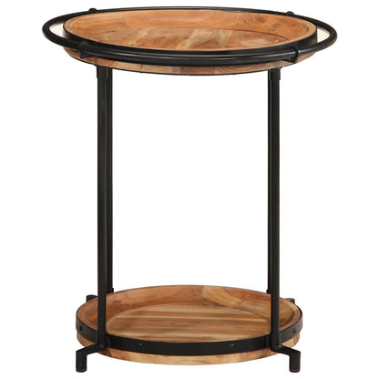 Tavolino Ø55x60 cm in Legno Massello di Acacia