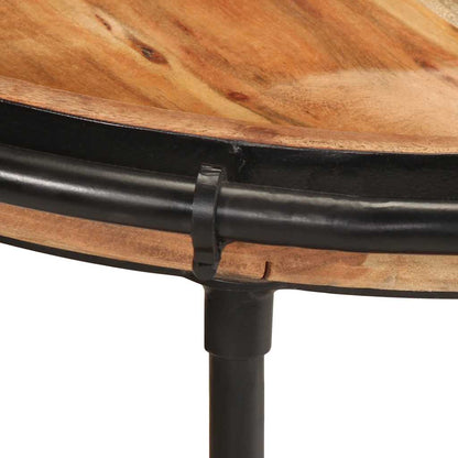 Tavolino Ø55x60 cm in Legno Massello di Acacia - homemem39