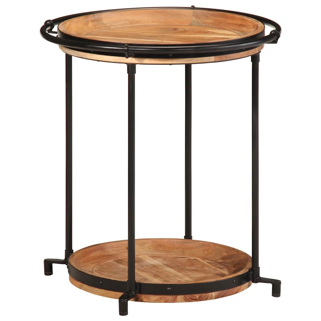 Tavolino Ø55x60 cm in Legno Massello di Acacia - homemem39