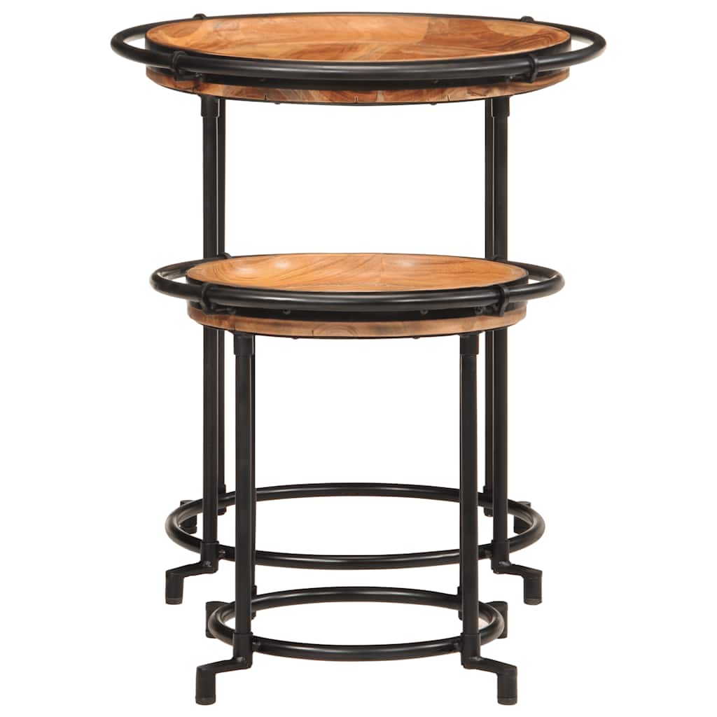 Set Tavolino 2 pz in Legno Massello di Acacia | homemem39