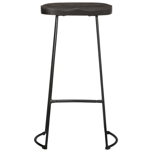 Sgabelli da Bar 2 pz Neri 45x40x78 cm Legno Massello di Mango - homemem39