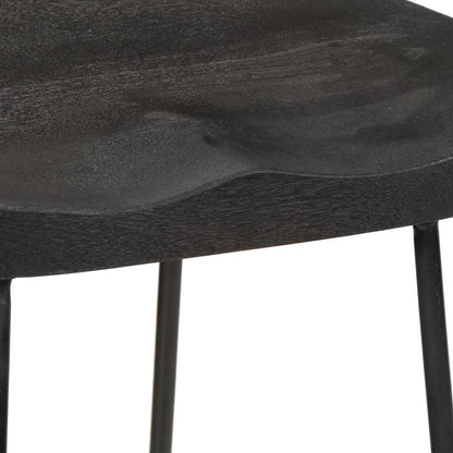 Sgabelli da Bar 2 pz Neri 45x40x78 cm Legno Massello di Mango - homemem39
