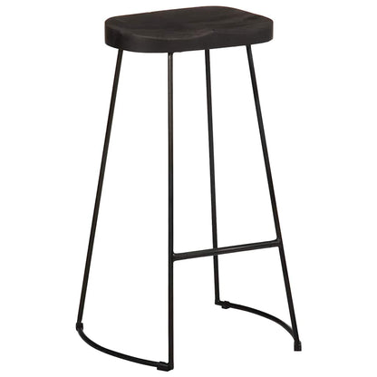 Sgabelli da Bar 2 pz Neri 45x40x78 cm Legno Massello di Mango - homemem39