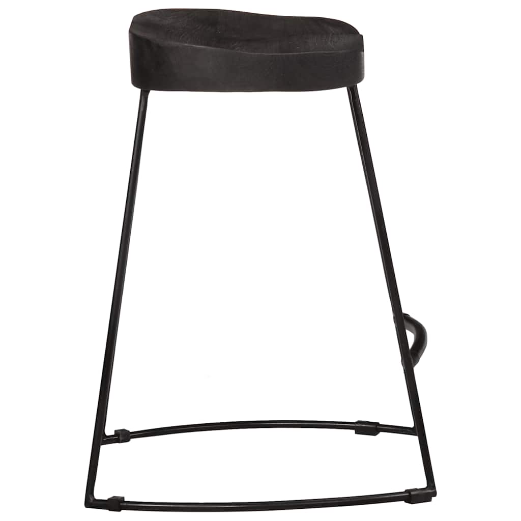 Sgabelli da Bar 2 pz Neri 46x38x52 cm Legno Massello di Mango - homemem39