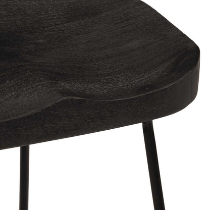 Sgabelli da Bar 2 pz Neri 46x38x52 cm Legno Massello di Mango - homemem39