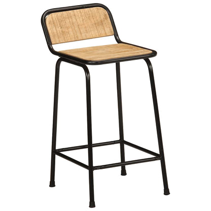 Sgabelli da Bar 2 pz 46x35,5x80 cm Legno Massello Grezzo Mango - homemem39