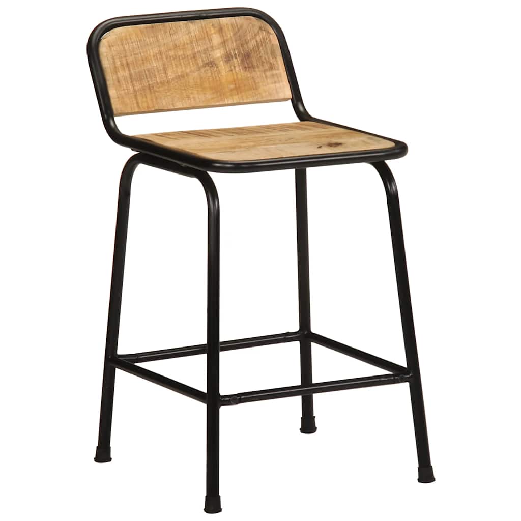 Sgabelli da Bar 4 pz 46x35,5x70 cm Legno Massello Grezzo Mango