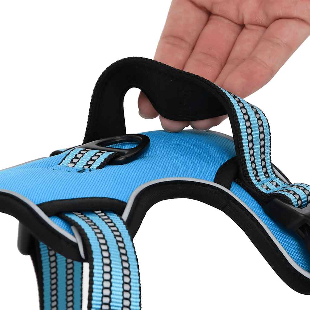 Pettorina per Cani con Strisce Riflettenti Regolabile Blu L | homemem39