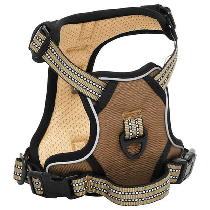 Pettorina per Cani con Strisce Riflettenti Regolabile Marrone L | homemem39