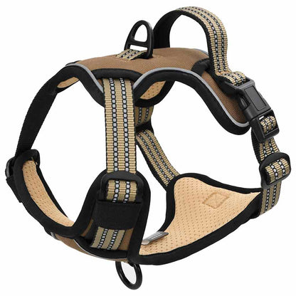 Pettorina per Cani con Strisce Riflettenti Regolabile Marrone L | homemem39