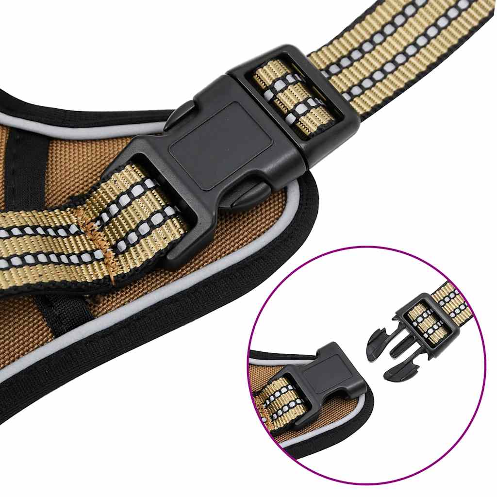 Pettorina per Cani con Strisce Riflettenti Regolabile Marrone L | homemem39