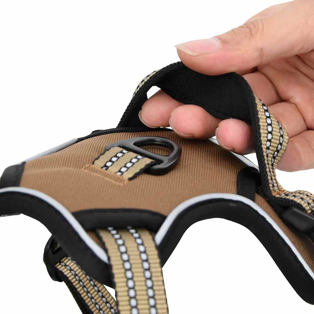 Pettorina per Cani con Strisce Riflettenti Regolabile Marrone L | homemem39