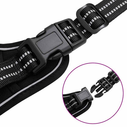 Pettorina per Cani con Strisce Riflettenti Regolabile Nera XL