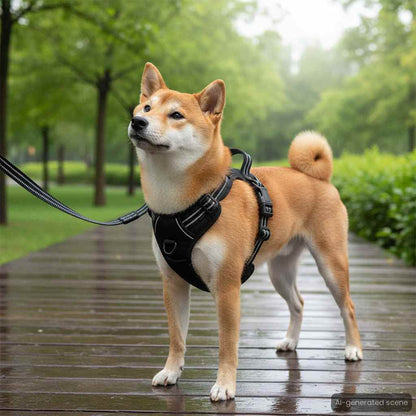 Pettorina Cani Righe Riflettenti Regolabile Marrone Mimetico XL | homemem39