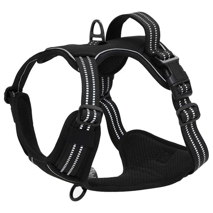 Pettorina per Cani con Guinzaglio e Collare Regolabile Nero L | homemem39