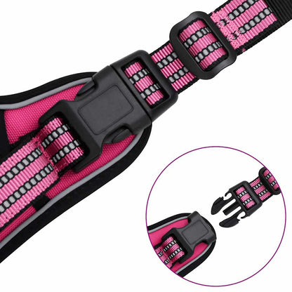 Pettorina per Cani con Guinzaglio e Collare Regolabile Rosa L | homemem39