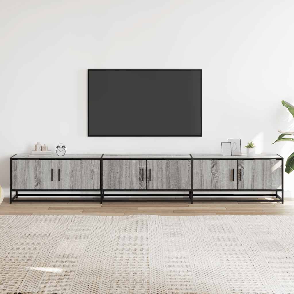 Mobile TV Grigio Sonoma 240x35x41 cm in Legno Multistrato - homemem39
