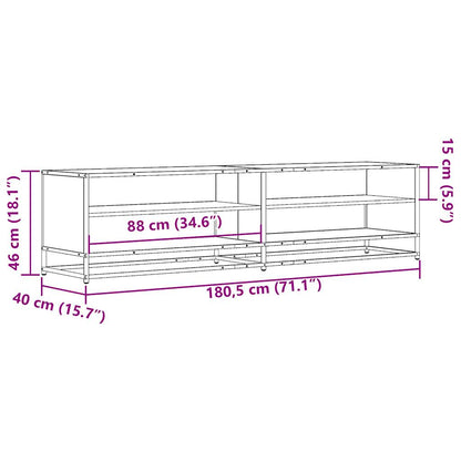 Mobile Porta TV Nero 180,5x40x46 cm in Truciolato - homemem39