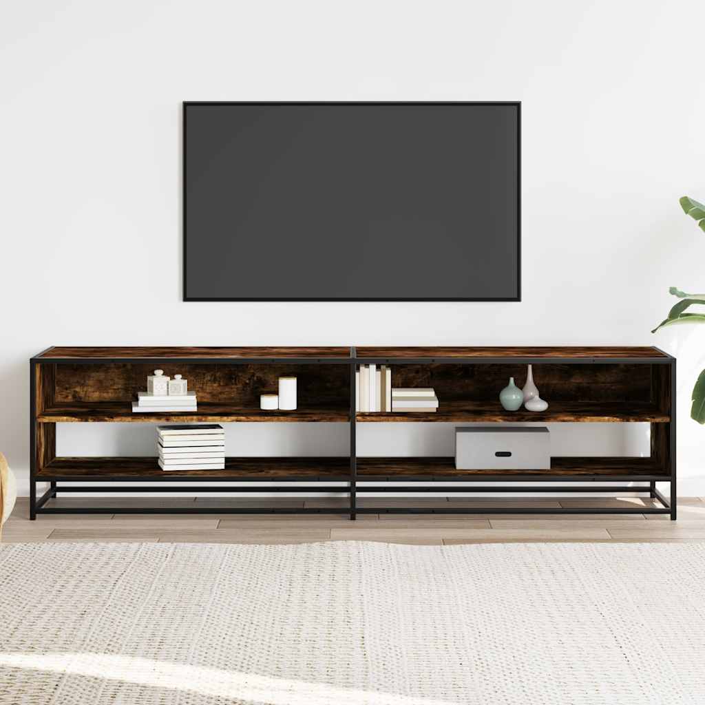 Mobile Porta TV Rovere Fumo 180,5x40x46 cm in Legno Multistrato