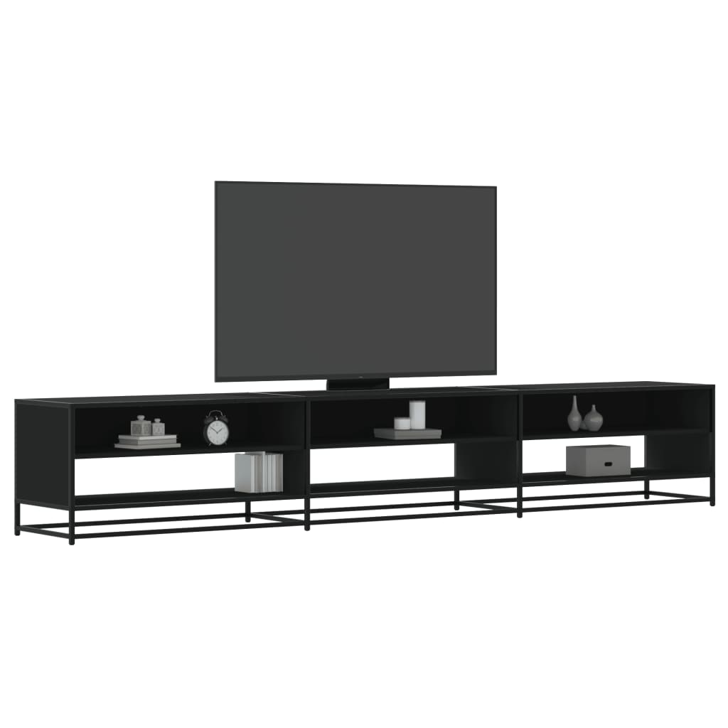 Mobile Porta TV Nero 270x40x46 cm in Truciolato - homemem39