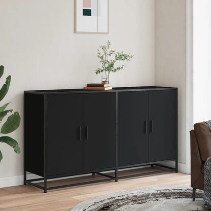 Credenza Nera 134x35x76 cm in Truciolato