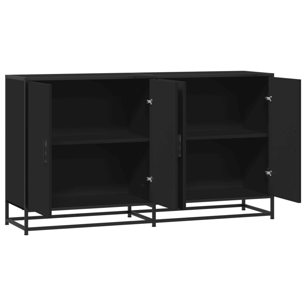 Credenza Nera 134x35x76 cm in Truciolato