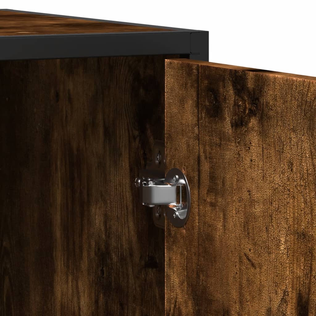 Credenza Rovere Fumo 134x35x76 cm in Truciolato - homemem39