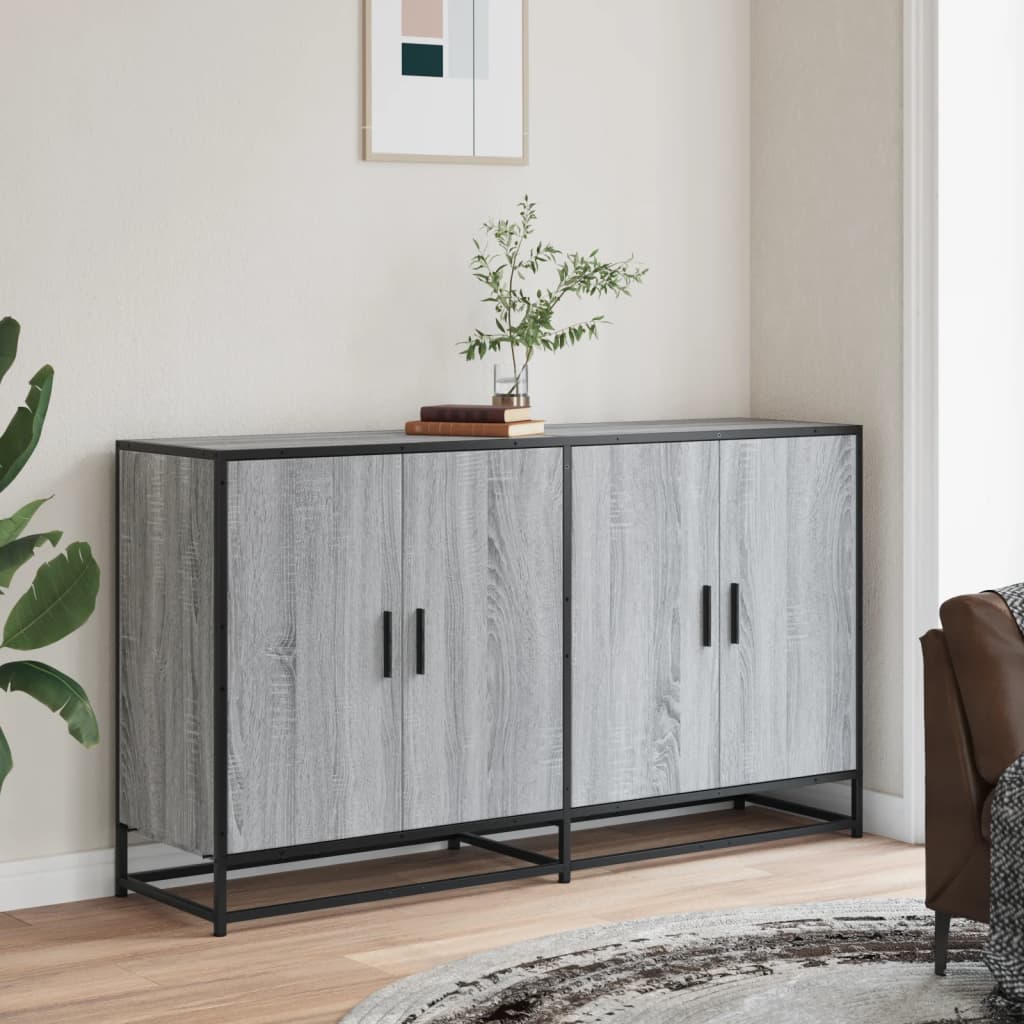 Credenza Grigio Sonoma 134x35x76 cm in Truciolato - homemem39