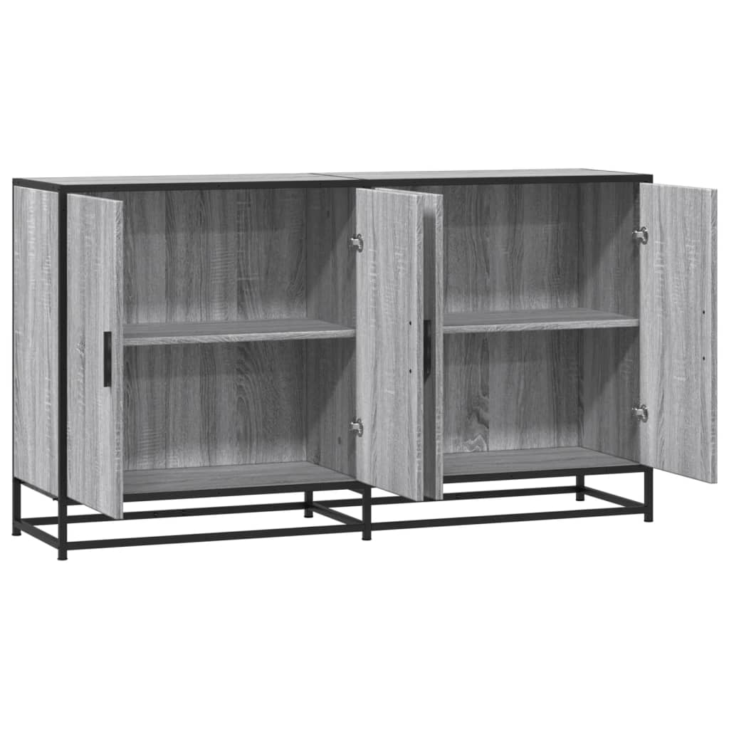 Credenza Grigio Sonoma 134x35x76 cm in Truciolato - homemem39