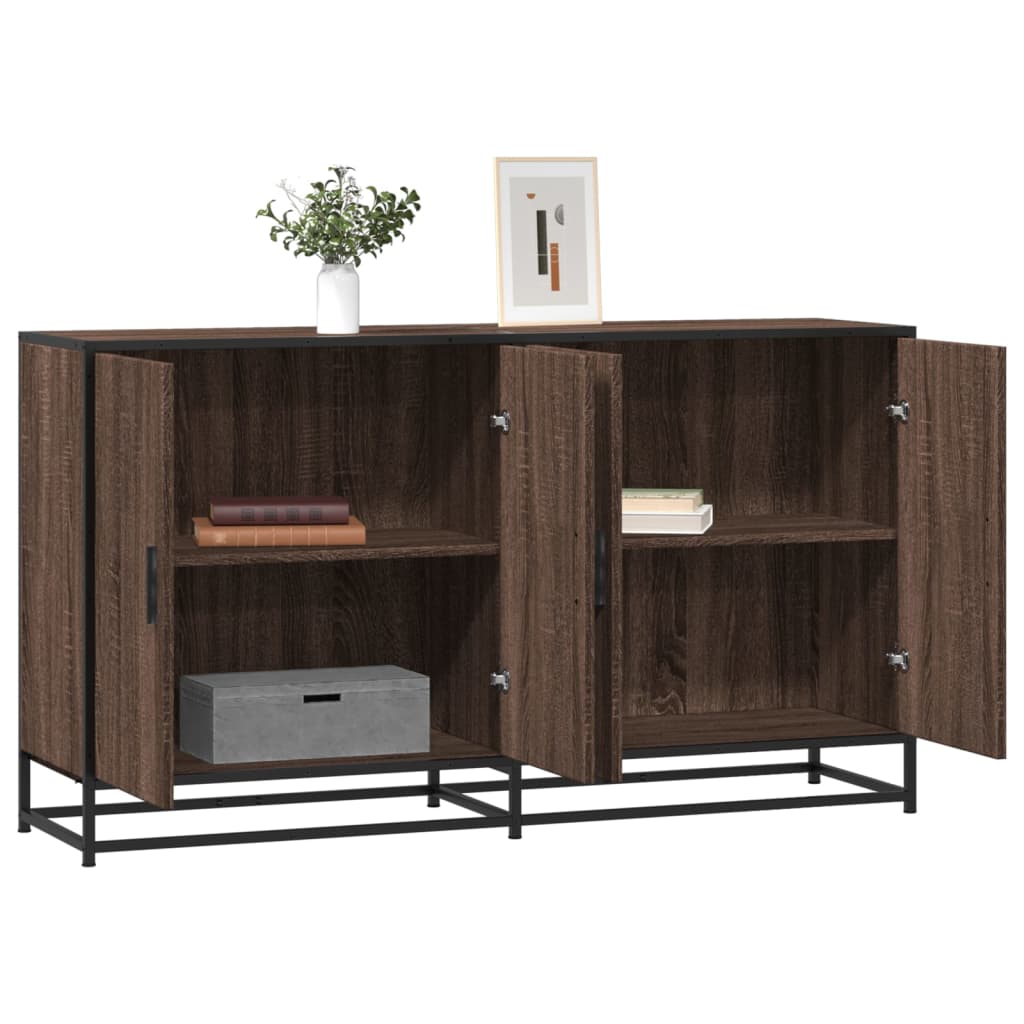 Credenza Rovere Marrone 134x35x76 cm in Truciolato - homemem39