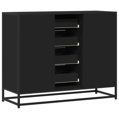 Credenza Nera 92x35x76 cm in Legno Multistrato - homemem39