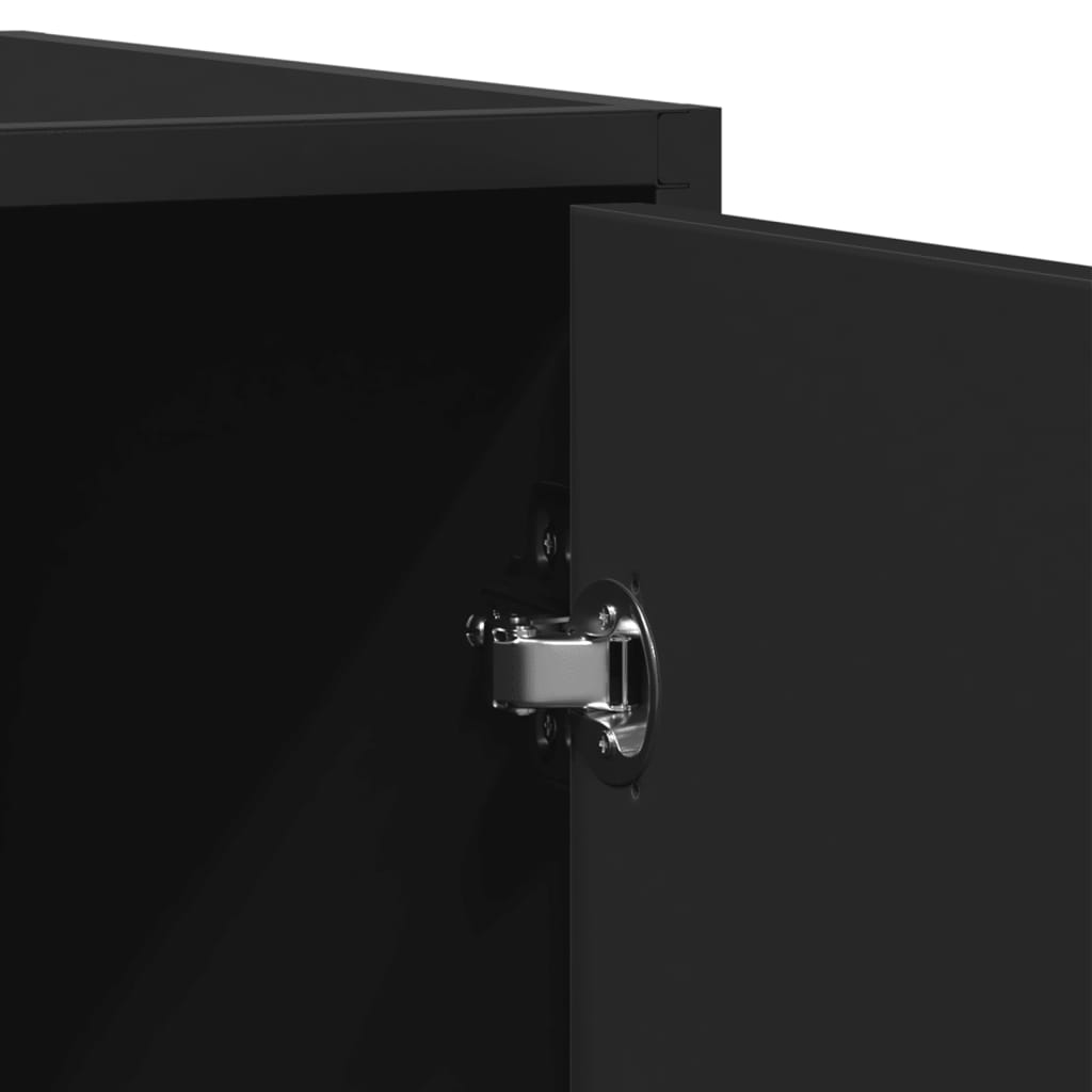 Credenza Nera 92x35x76 cm in Legno Multistrato - homemem39