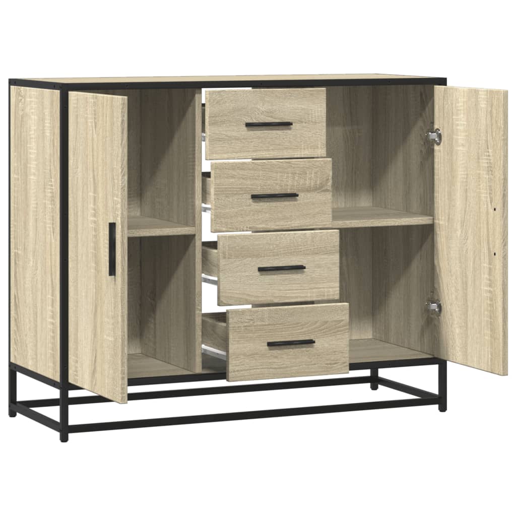 Credenza Rovere Sonoma 92x35x76 cm in Legno Multistrato - homemem39