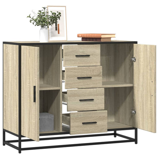 Credenza Rovere Sonoma 92x35x76 cm in Legno Multistrato - homemem39
