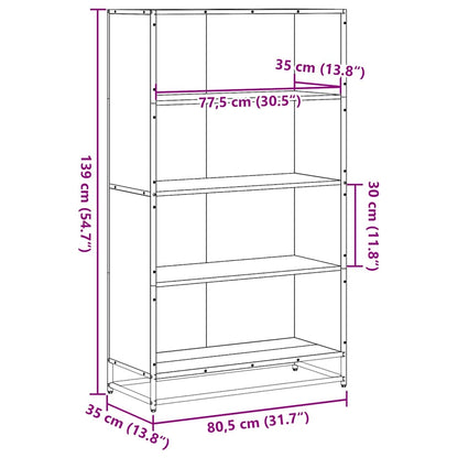 Libreria Rovere Sonoma 80,5x35x139 cm in Truciolato