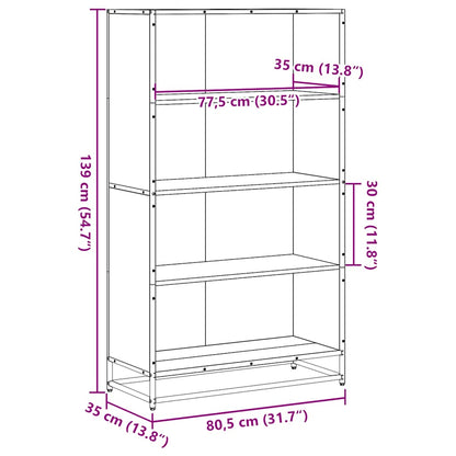 Libreria Rovere Fumo 80,5x35x139 cm in Truciolato | homemem39