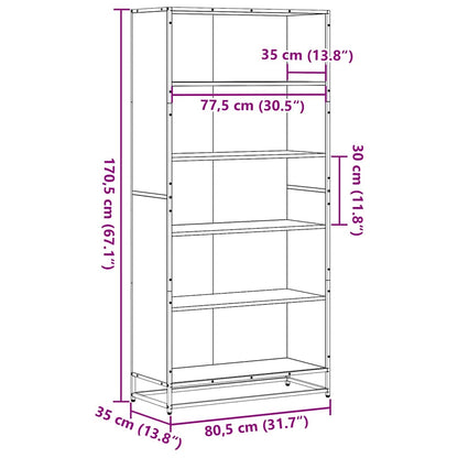 Libreria Nera 80,5x35x170,5 cm in Truciolato | homemem39